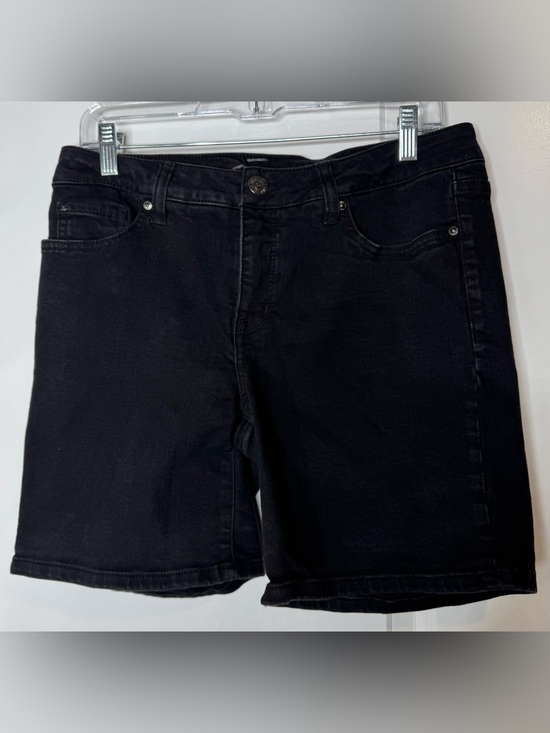 Seven7 Pants - Seven7 Black Denim distressed weekend Shorts cotton blend stretch size 8